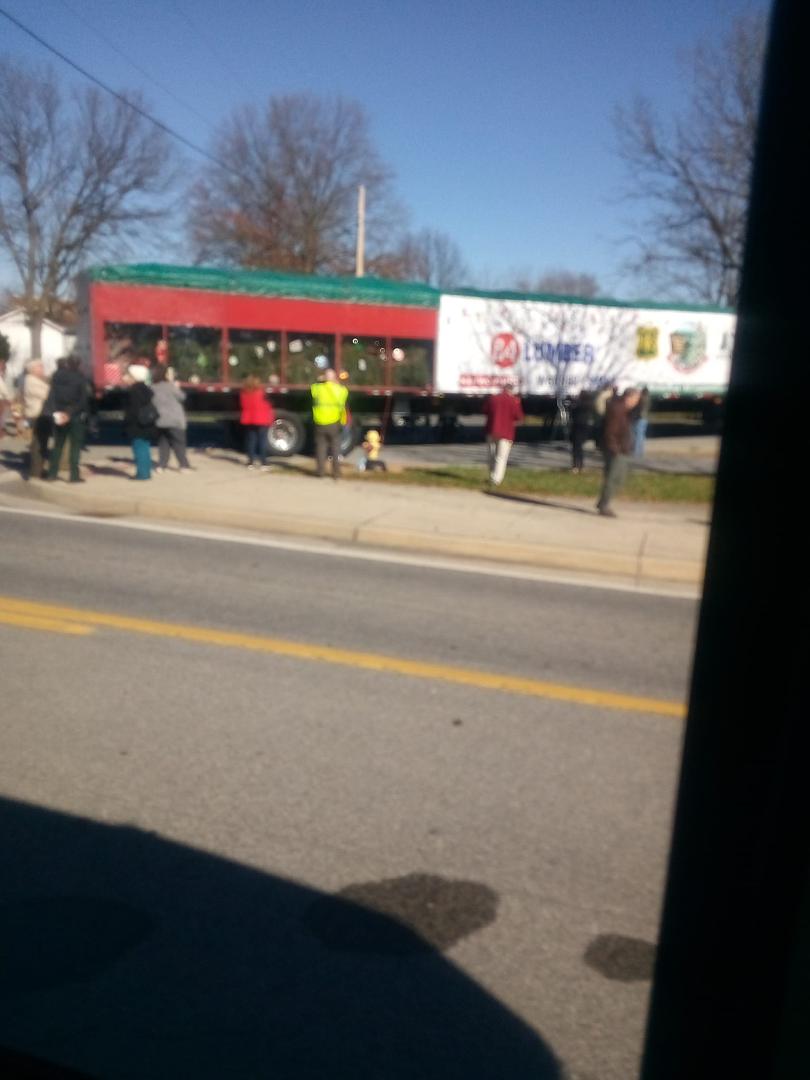The national Christmas tree stopped here in Romney enrout to dc.