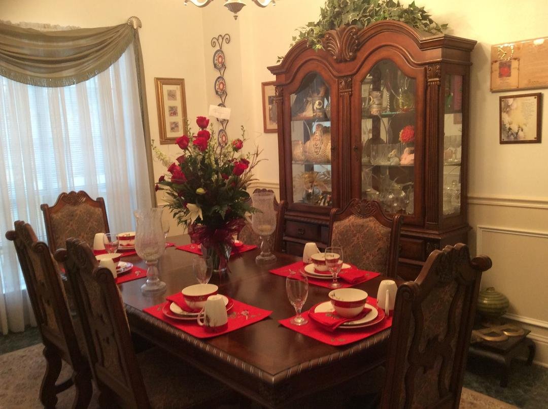 Just realized that my husband picked the right flowers for my Christmas table. The only thing is he will have to keep replacing them when they die until Christmas .