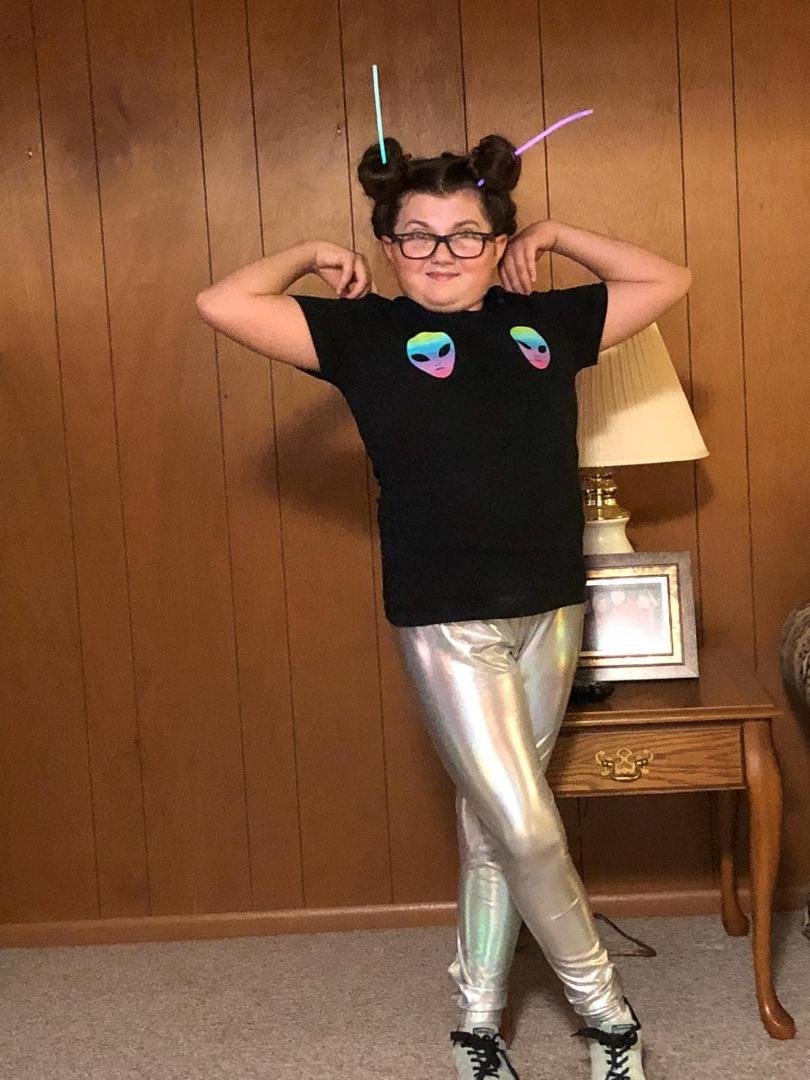 My beautiful grand-daughter in her self-made Halloween costume. She's the best!!! She looks just like her Mama!!