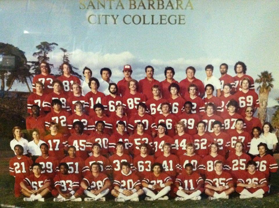 Ha! whatcha know about this ! .....Santa Barbara City College Mission Bowl Champs !! I'm at the bottom.....1st row middle... sitting..... #37 !!!