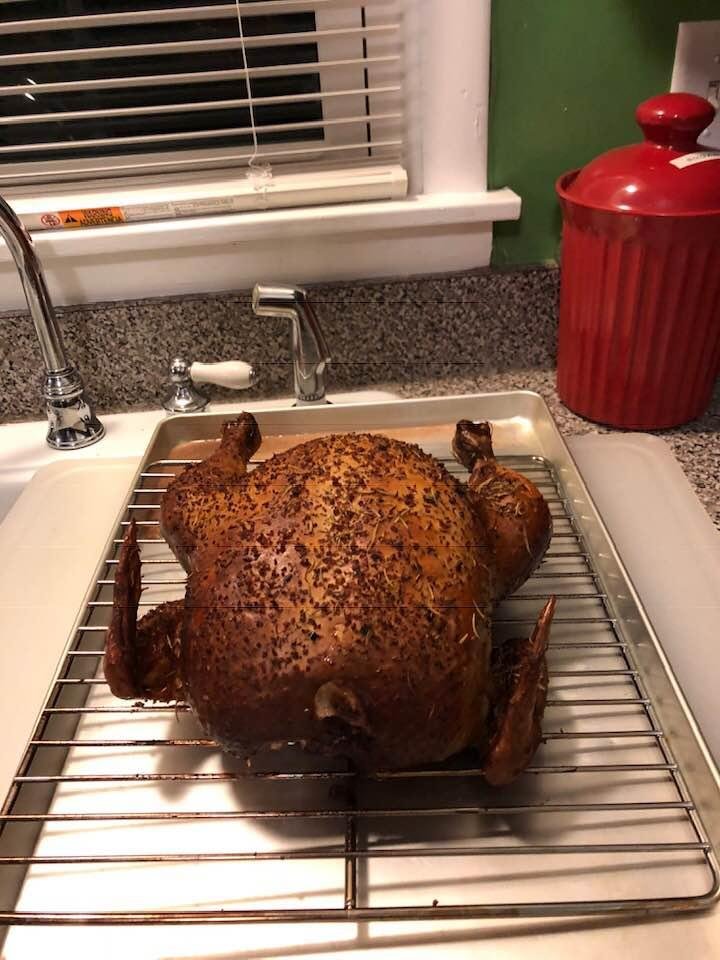Smoked turkey on this snowie day mmmmmmm