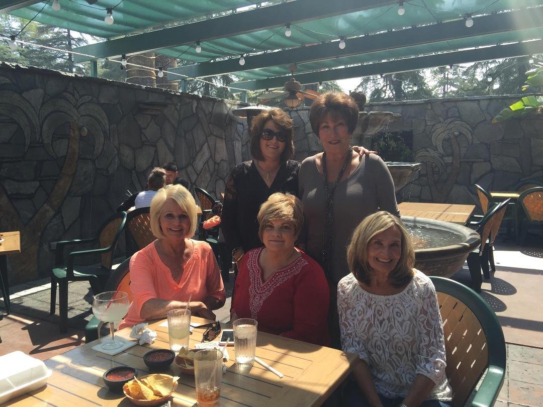 Having lunch with high school friends. LINDA Moyer, Cheryl Bush, Janice Medved, Lynell Prather and me at Mexico Cafe today