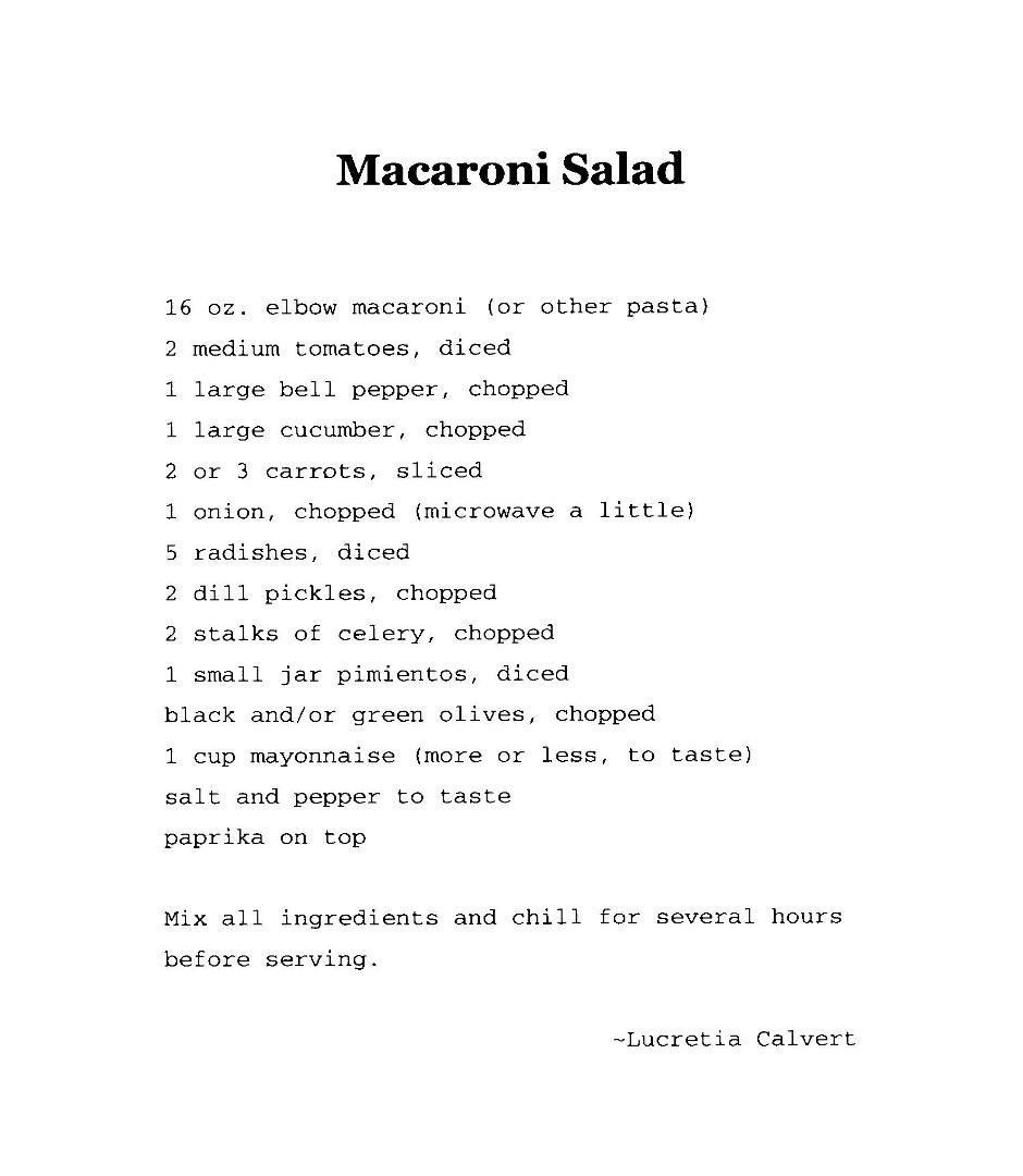I had a hankering for potato salad last night, but when I woke up this morning and saw our cute little ripe tomatoes, I changed my mind to macaroni salad.

While that part is interesting, allow me to continue. Over 40 years