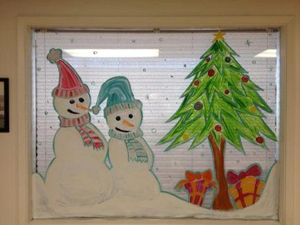 One of the talented technicians at work painted this on my inside office window at work.