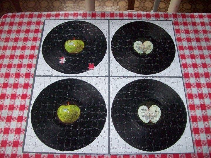 The Beatles "White Album" jig-saw puzzle for my sister Janice. Pretty difficult, but Mom and I finished it up. Two pieces missing actually made it even more difficult.