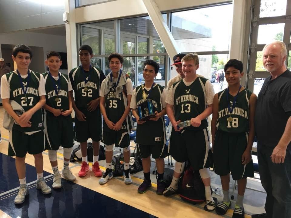 Congratulations to the Saint Veronica 8th grade Boys for winning the Ray Herold Tournament. Well Done Coach Mike, Coach Thomas and Boys.