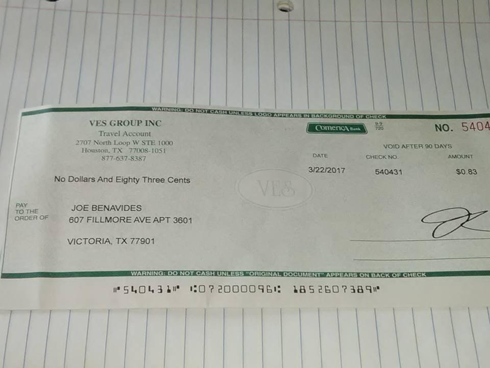 My first VA check