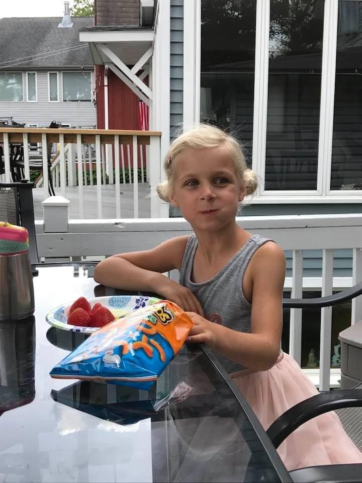 Claire having some good munchies!
