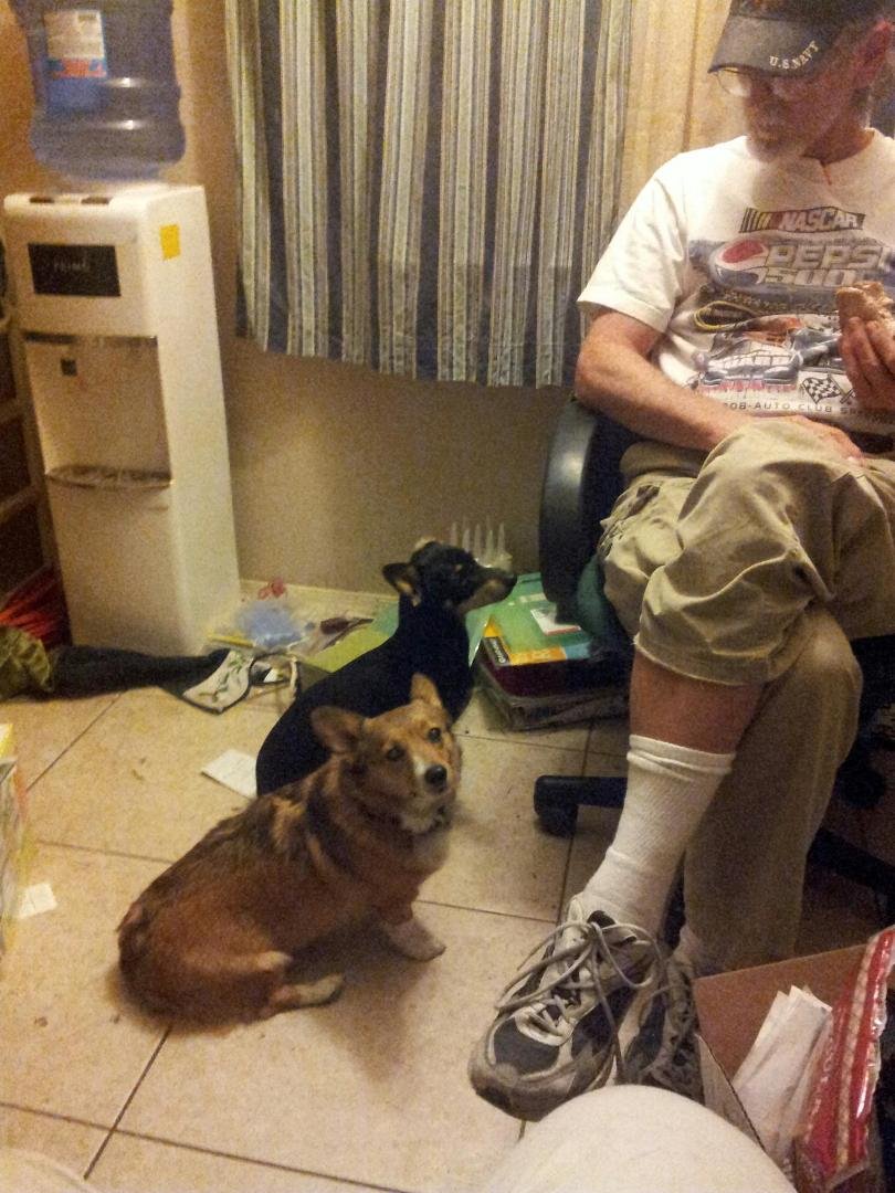 At my dads home