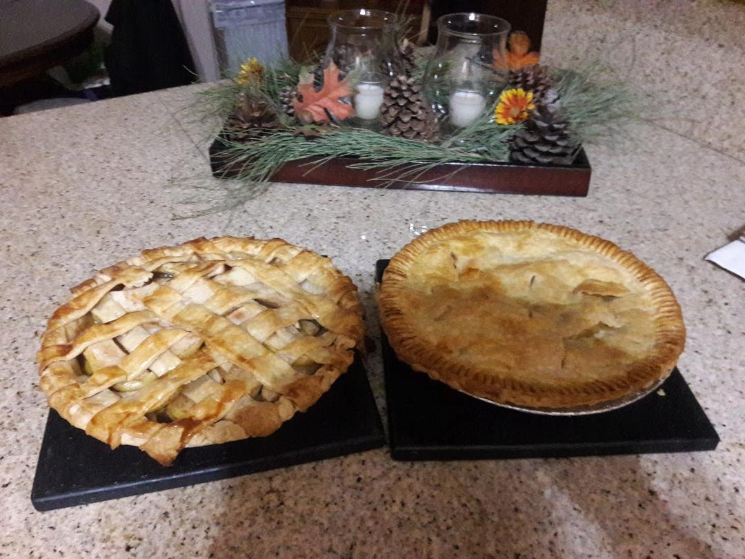 My baby girls first home made Apple pies yum yum.