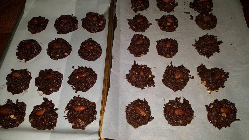 Well they aren't as pretty as the recipe, but they still taste pretty good (almond joy candies). Will bring yours tomorrow Deborah Tate!