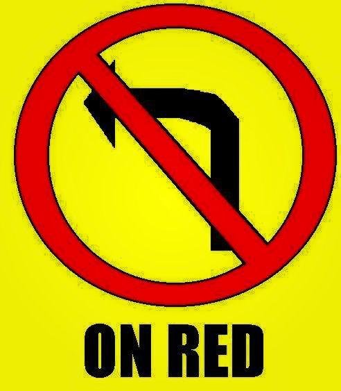 This is a Picture of a No Turn Left On Red Sign that I drew on MS Paint in Windows 98 Second Edition in my Pentium 233 PC. :)