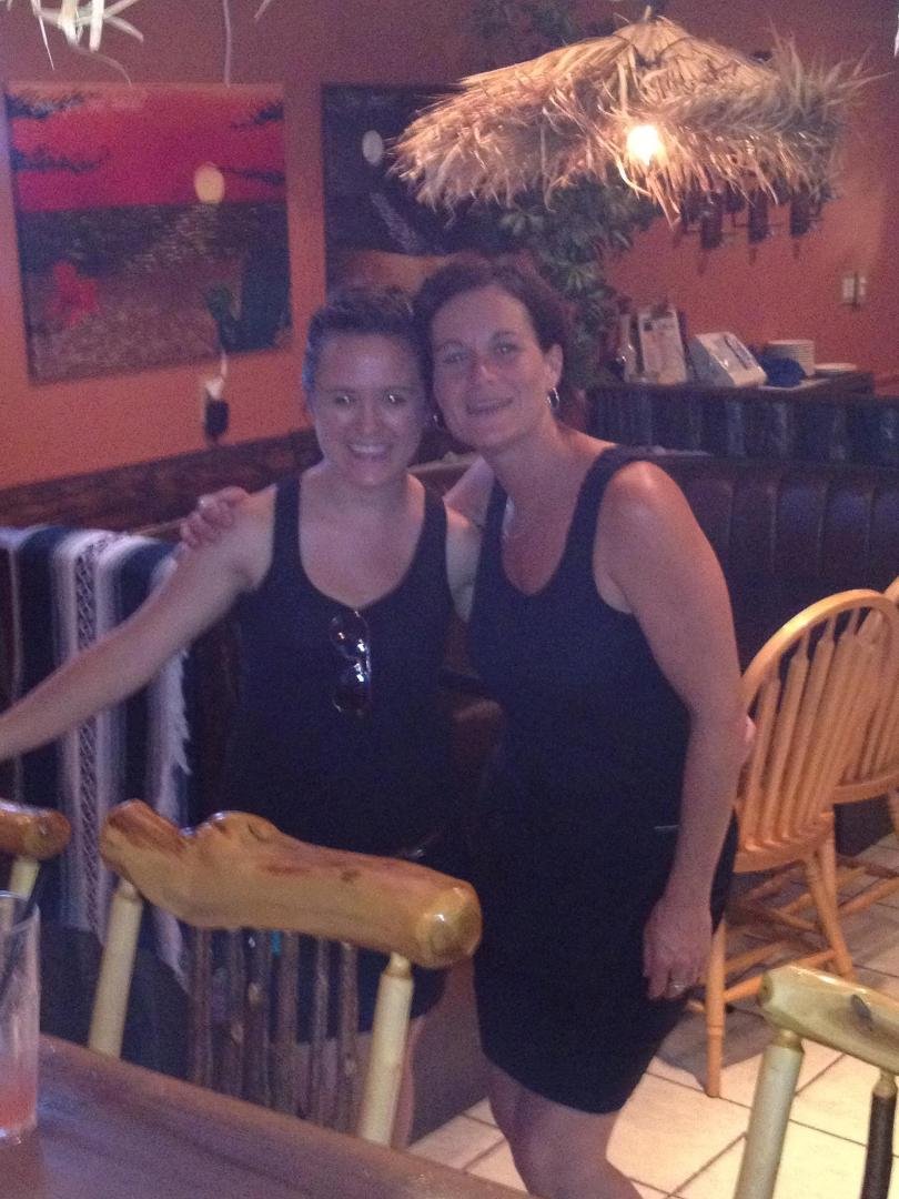 The girls at the Sunset House ready to take your orders