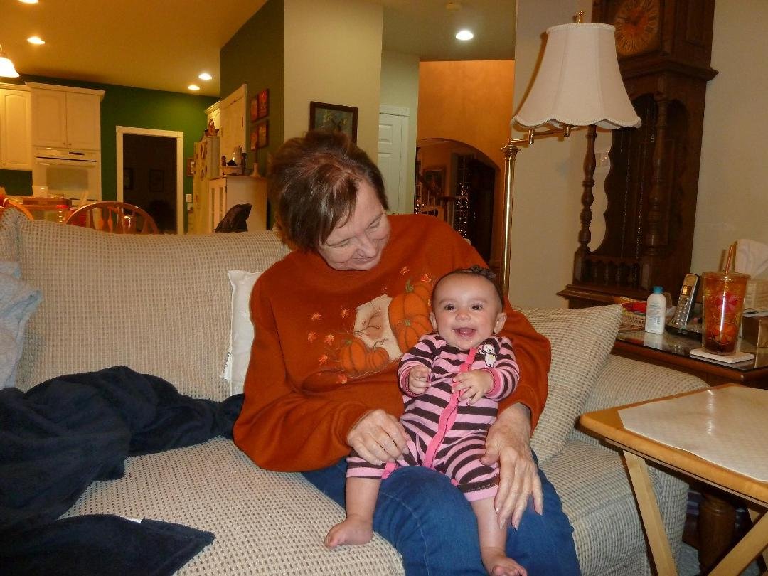 Emma's first Thanksgiving with great grandmother Charles