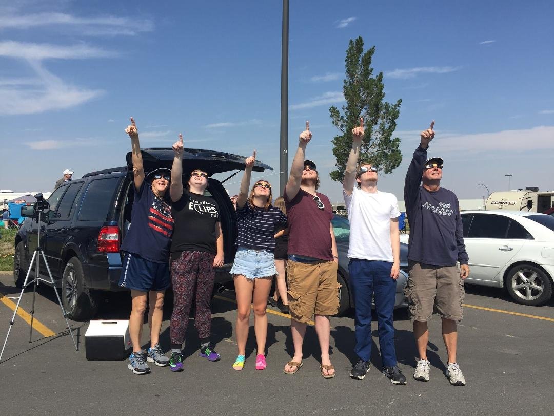 Here we all were today just before darkness, in Casper, Wyoming! It was a really neat experience.