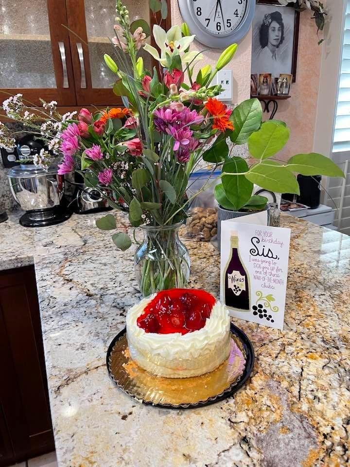 My beautiful granddaughter, Isela sent me flowers and a birthday cake on my birthday so appreciate it. Thank you. Love you so much.