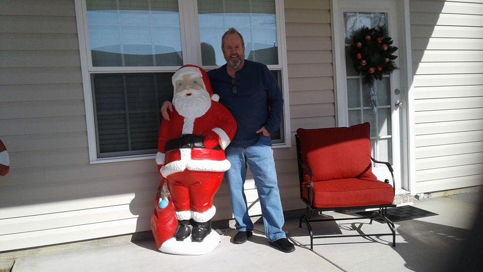 Me and Santa on our back patio of our new house.