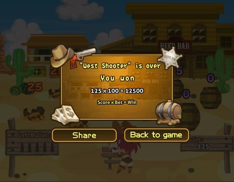 Roger August played the "West Shooter" Bonus and won 12,500 coins in Let's Vegas! Come to join now!