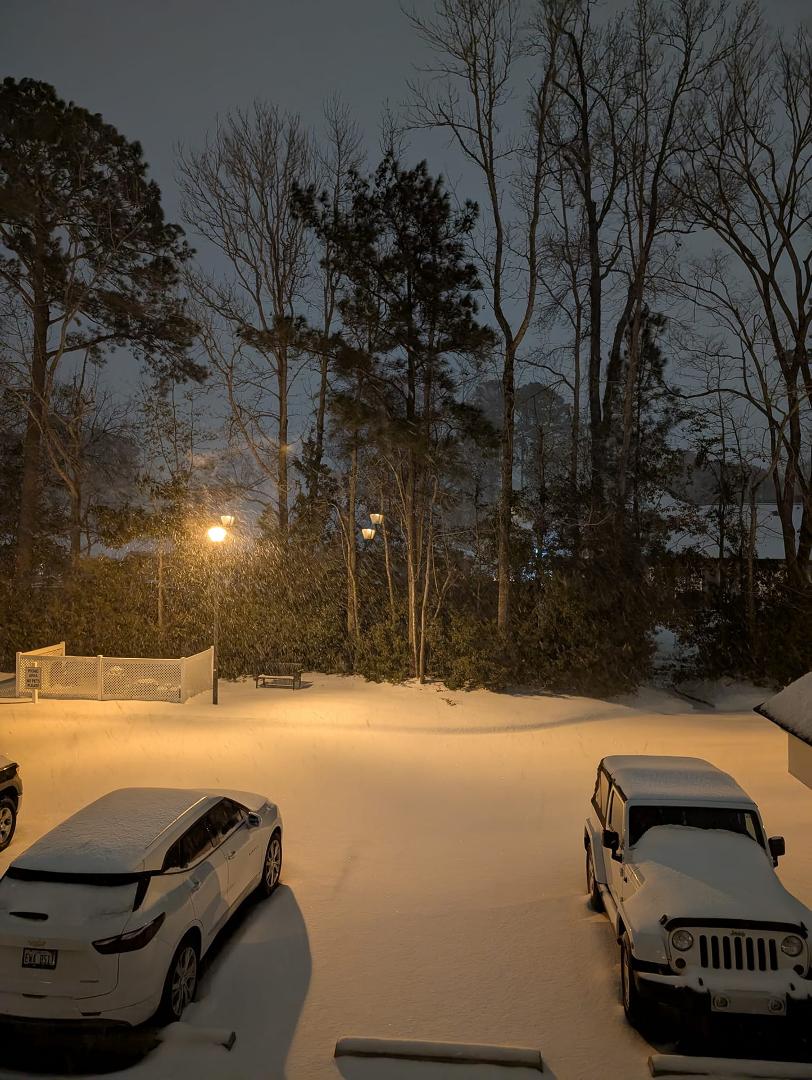 Snowing in Myrtle Beach tonight.❄️