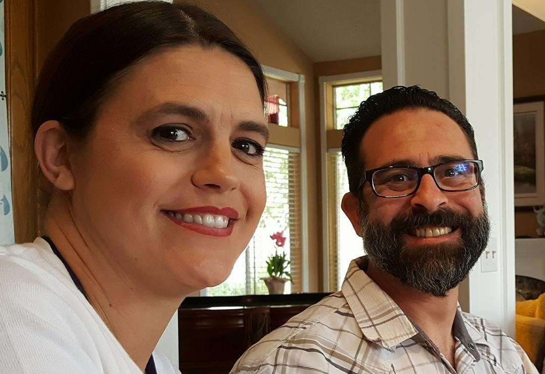 Great picture of a very happy couple at Easter dinner.