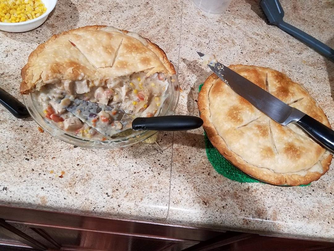 Barbara Knipp
You taught this kid the way around a kitchen, home made chicken pot pies😀