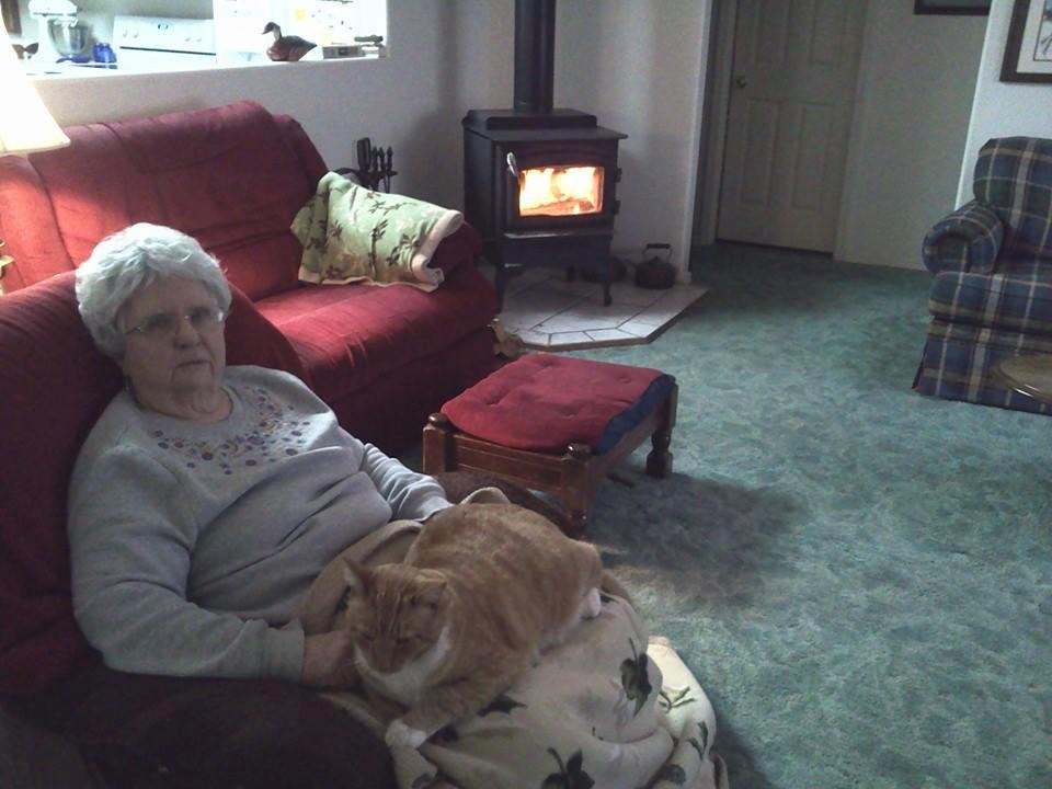 Her cat buddy is set and ready for snow too