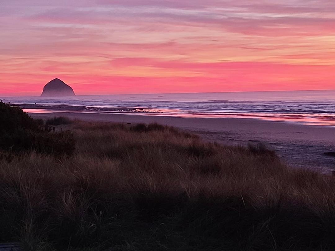 Sunset at Pacific City, Oregon.