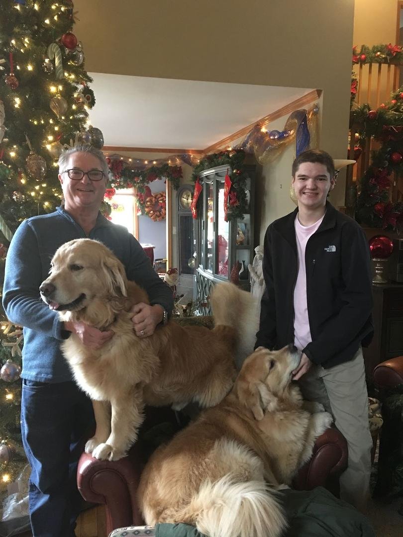 Merry Christmas from my Grandson , my Grand Dogs and me ..