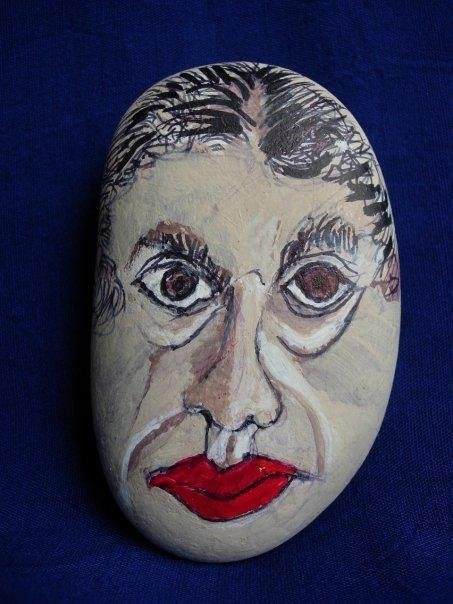 I had so much faith in you. How could you...?
Acrylic Paint on River Rock