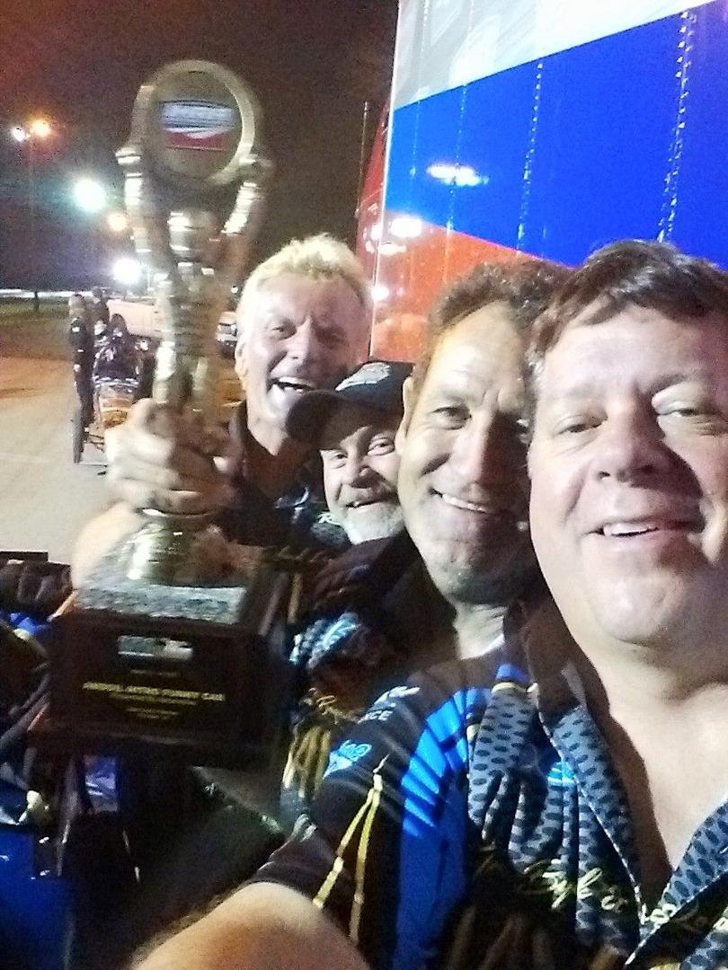 Partying in the winners circle.