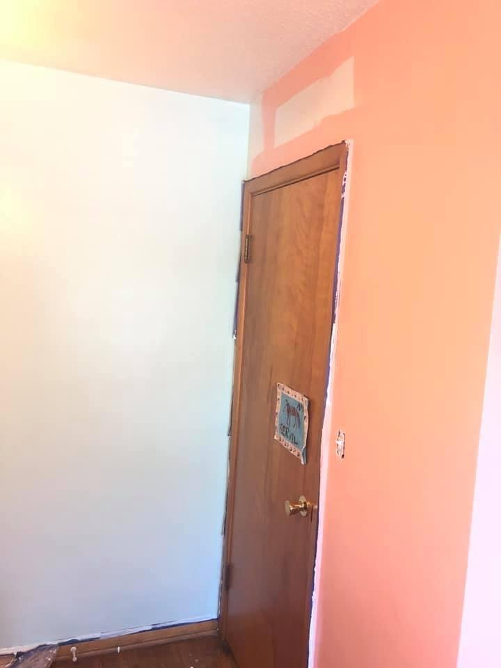 This weekend has been insane! I have completely redone our daughters bedroom. We went from bunk beds,husker red, black, and white to a room fit for two princesses. I hope my girls enjoy it, we worked very hard.