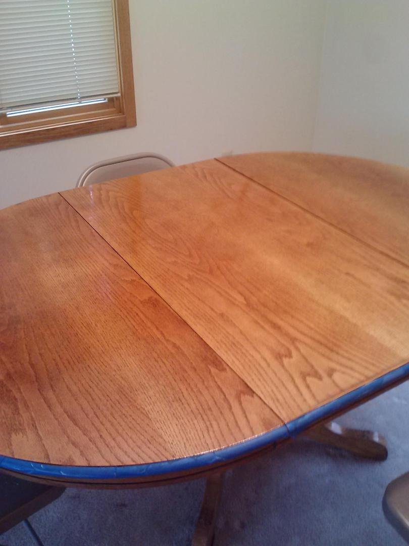 Refinishing are dinning room table. That must be why my shoulders are a little sore.
