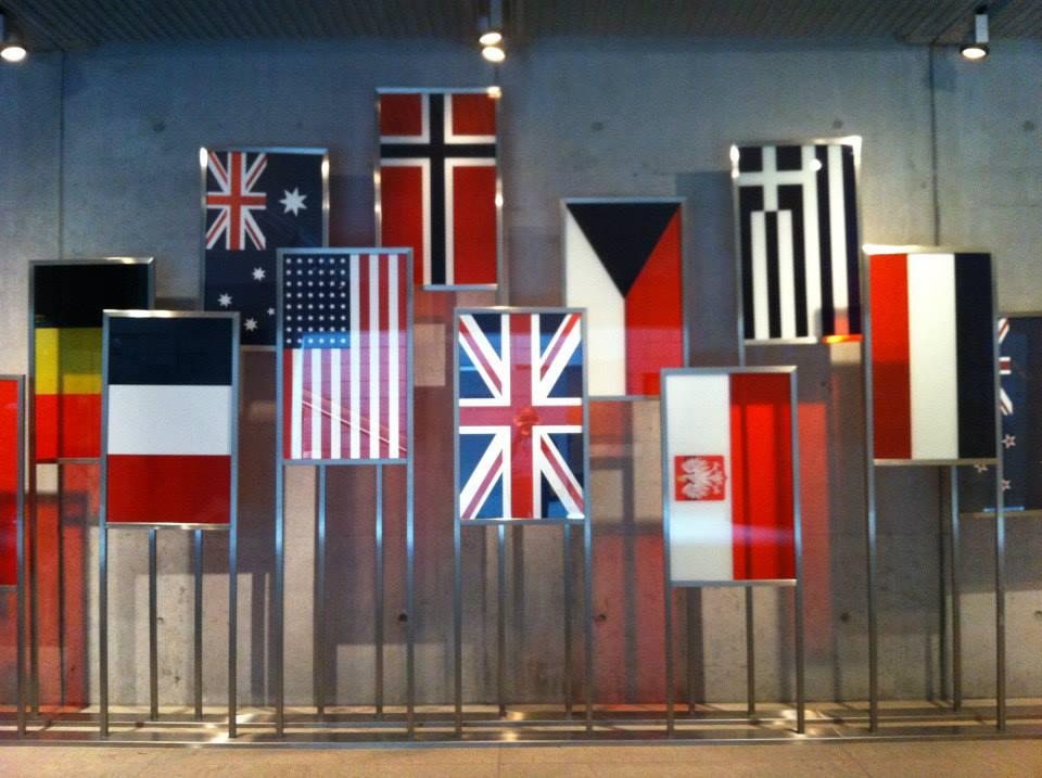 Display in visitor center at American Cemetery.