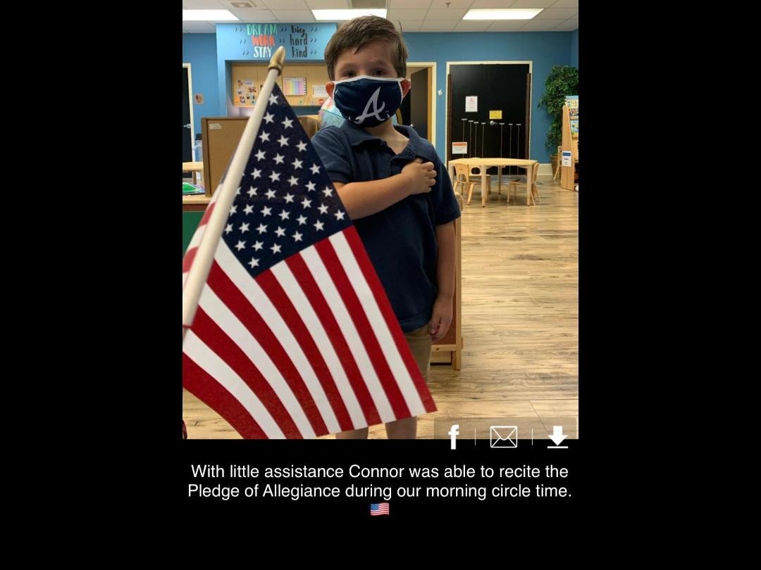 Today’s picture from Connor’s school. Proud to know our schools are still teaching our future generation to respect our flag.