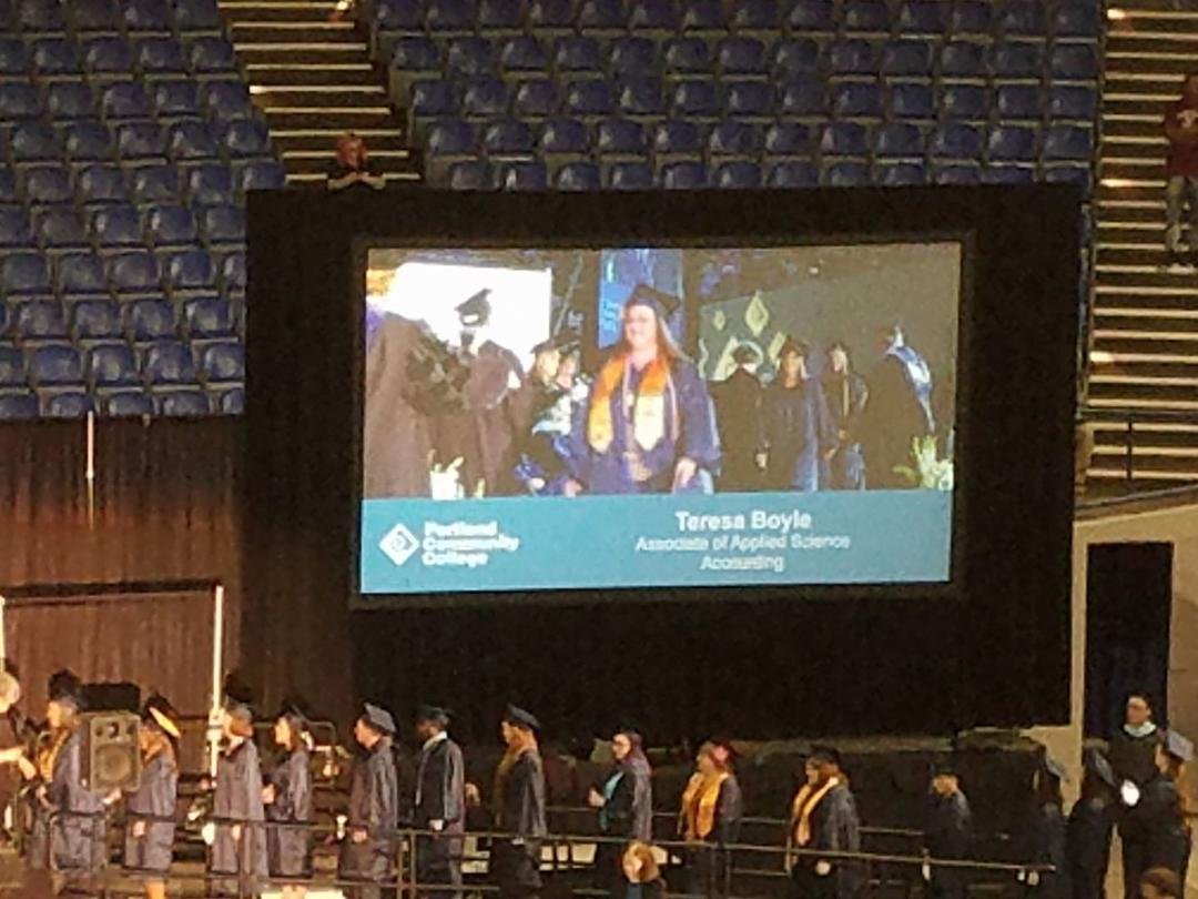 My awesome and smart wife Teresa Hamilton just graduated from PCC tonight!!!
