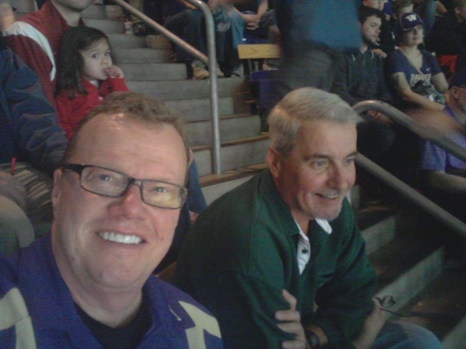 Tim Church and me rootin on the DAWGS! Go Huskies!