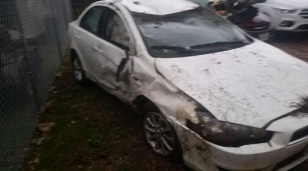 Bad morning, I hydroplane d and landed upside-down. I'm fine, obviously the car is not.