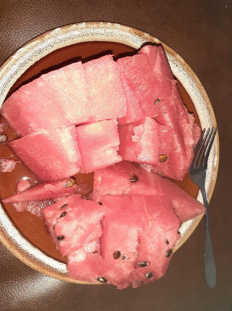 This watermelon came from North Carolina!! It is good and sweet!❤