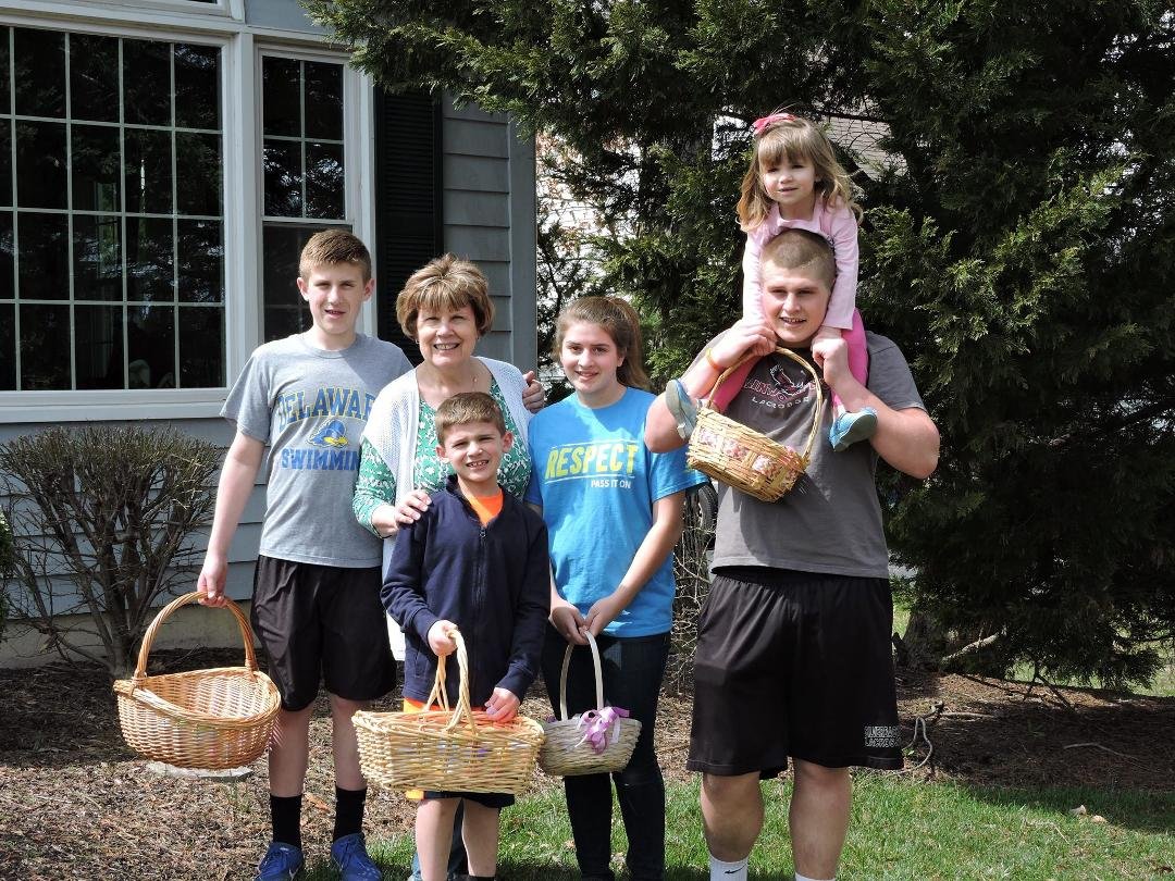 Celebrating Easter with my 5 grandbabies