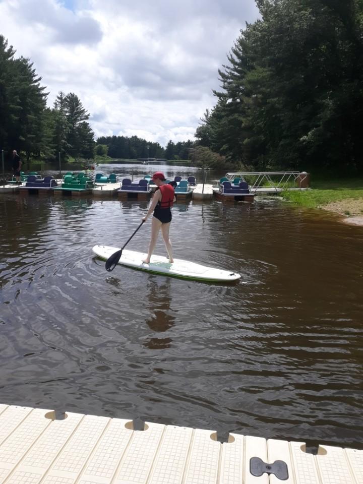 Mandy on a paddle board