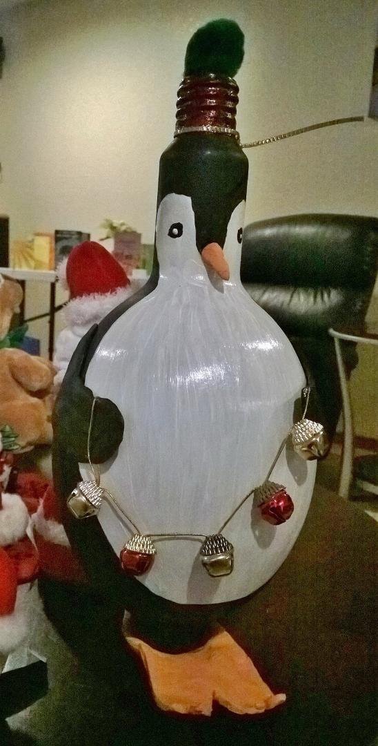This was my latest project, A penquin from a very large light bulb.