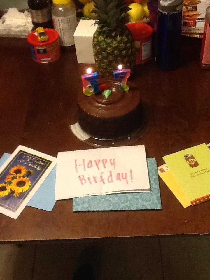 A few of my Birfday (thank you for the grin Leanna!) cards and my wonderful cake. Yes the candles are correct it was57 yesterday! Hard to believe. From lunch brought to me at work by my wonderful wife Rhonda to a nice quiet