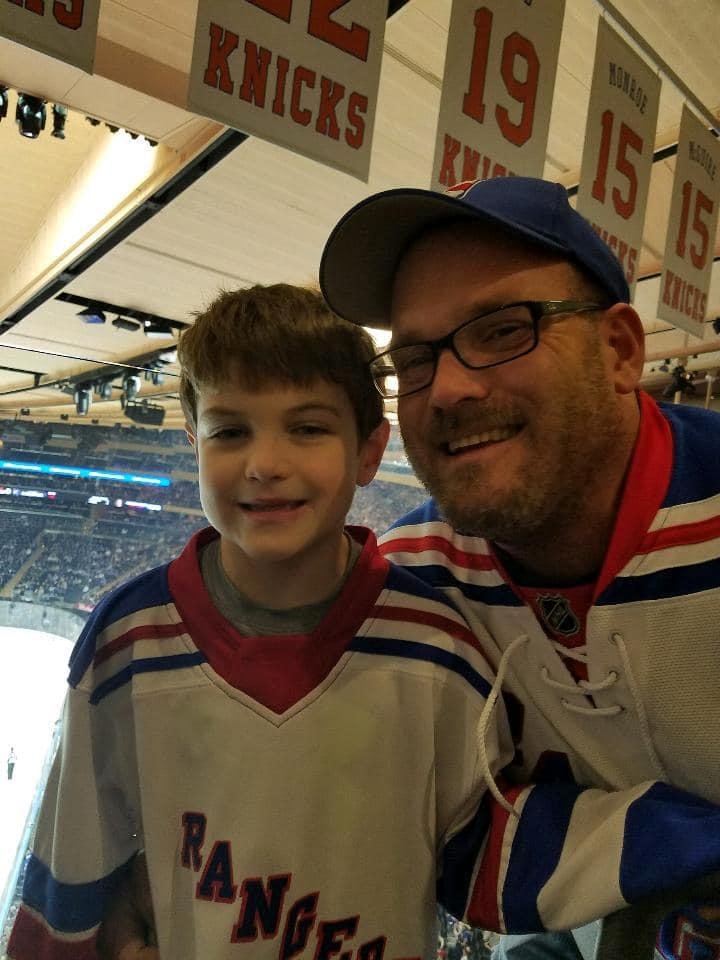 2yrs ago. RiverHawks mite B trip to Rangers game. They got to play during intermission