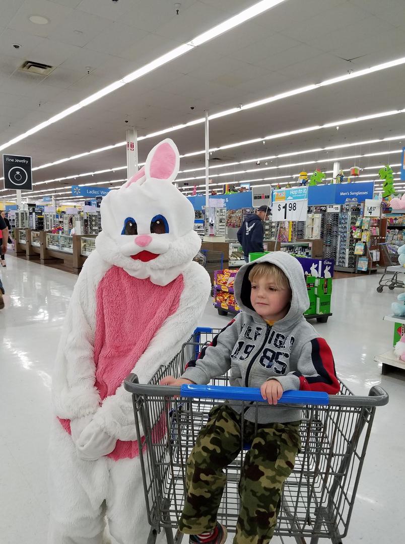 Andrew's first time seeing the Easter Bunny