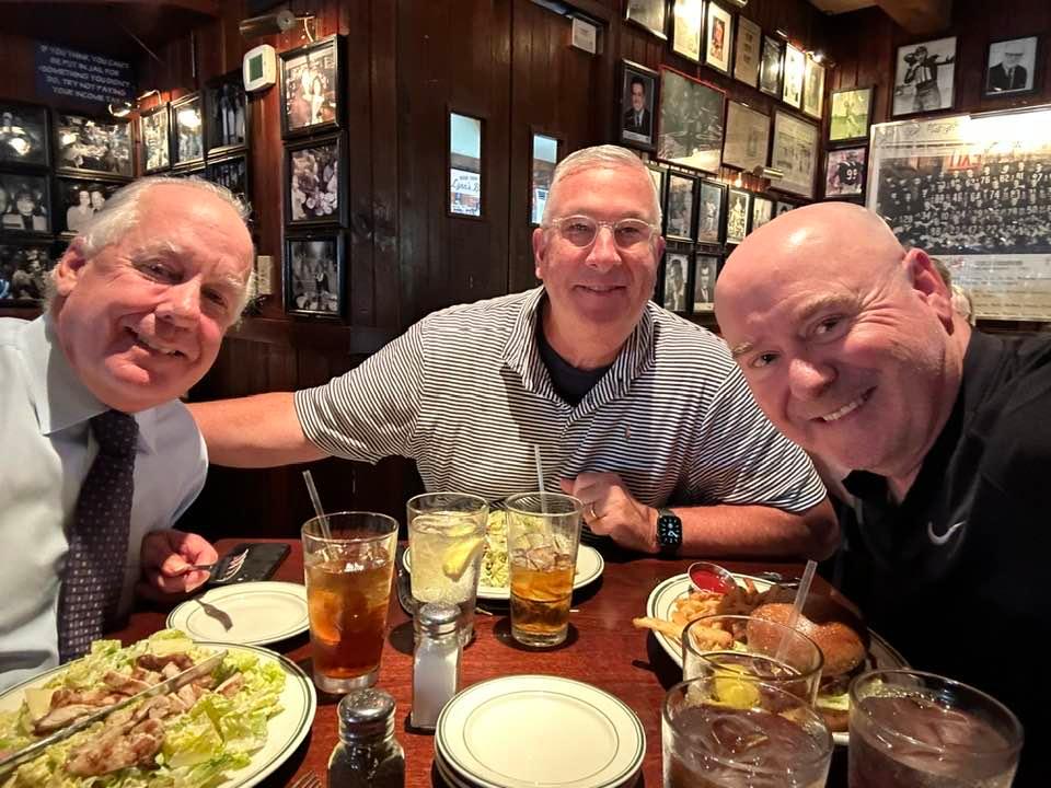 A week or so ago enjoyed a great lunch with Joe and Keith the two gentlemen who hired me at the Bulls 37 years ago. They look great! Can’t thank you enough for what you two did for me and my family!
