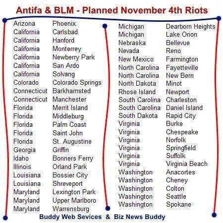 Here’s The List Of Places Leftists Plan The Riots On November 4th
By announcing that on “November 4 It Begins: The Trump/Pence Regime Must Go!” the left oriented Antifa group is organizing a massive campaign in the big citi