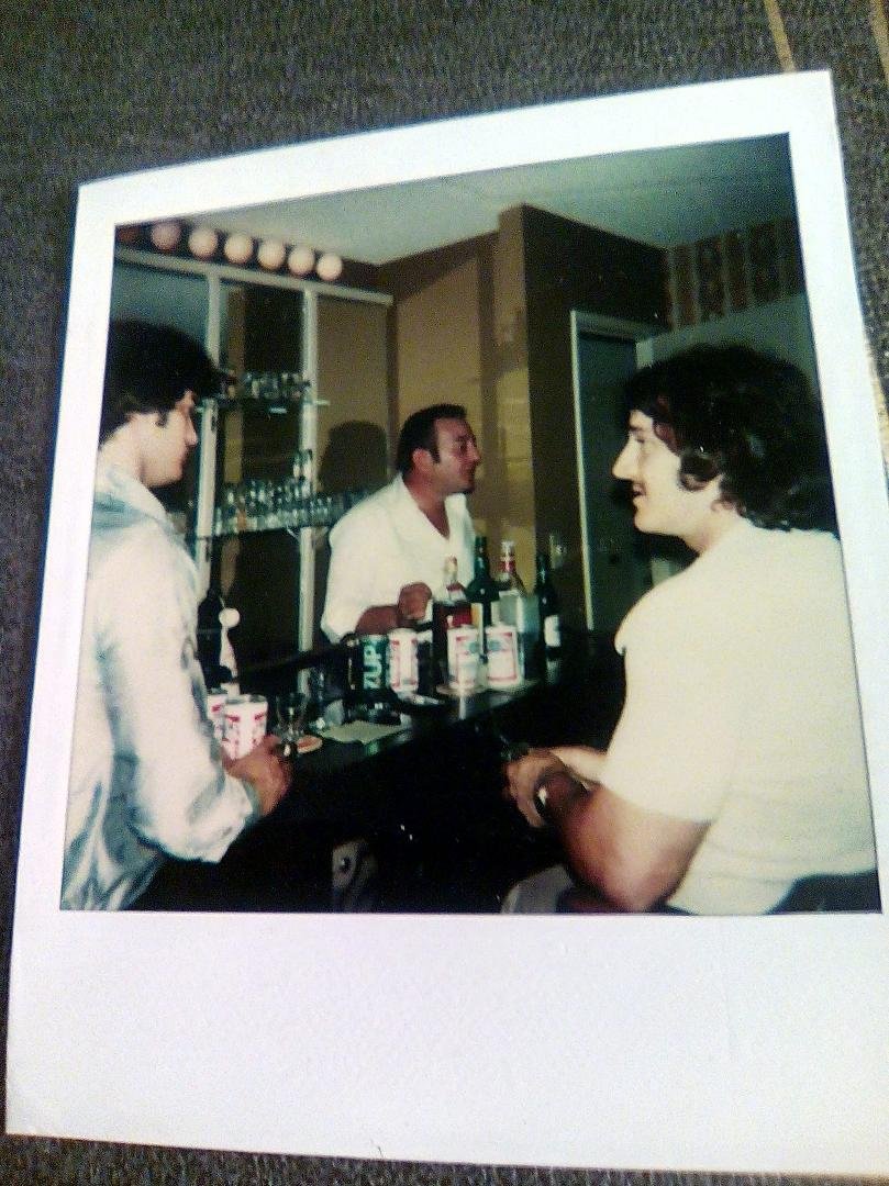 So my Thea Mary gave me some pics- here's me on the right when I had hair! Kinda look like a Greek God, just sayen! Lol My bro Don on the left and my Uncle George as the bartender!😊😍 Don Estel, George Estel, Josephine Est