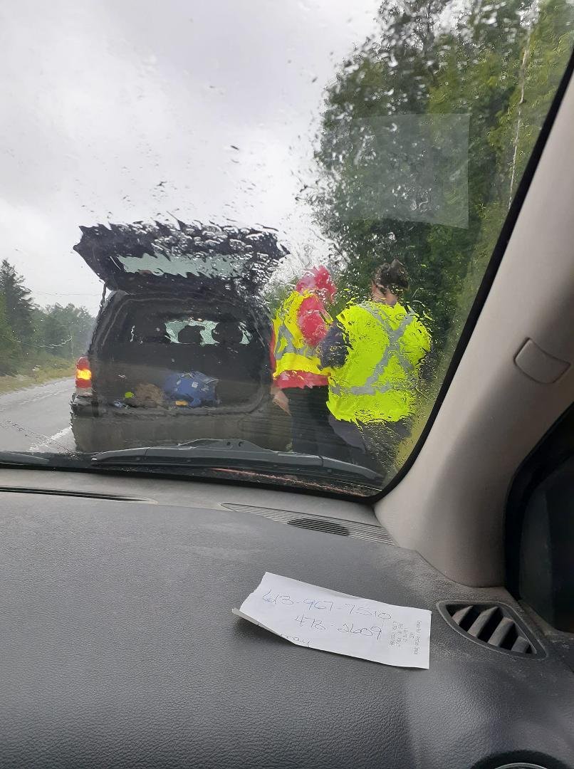 Mom and Jim to the rescue. Mom even found new tires in Tweed.