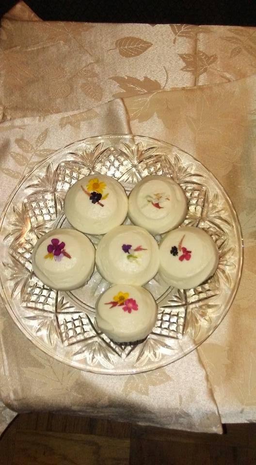 Sprinkles' royal wedding cupcakes were made of elderflower and lemons like the royal wedding cake. Their cupcakes were topped with fresh edible flowers.  Sprinkles is in Washington, DC.  They were GREAT!!!