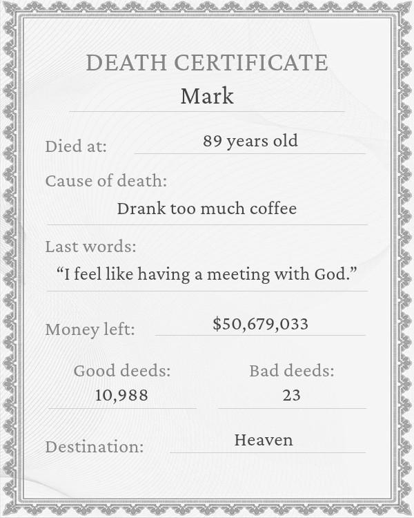I hope that I can leave that kind of money behind